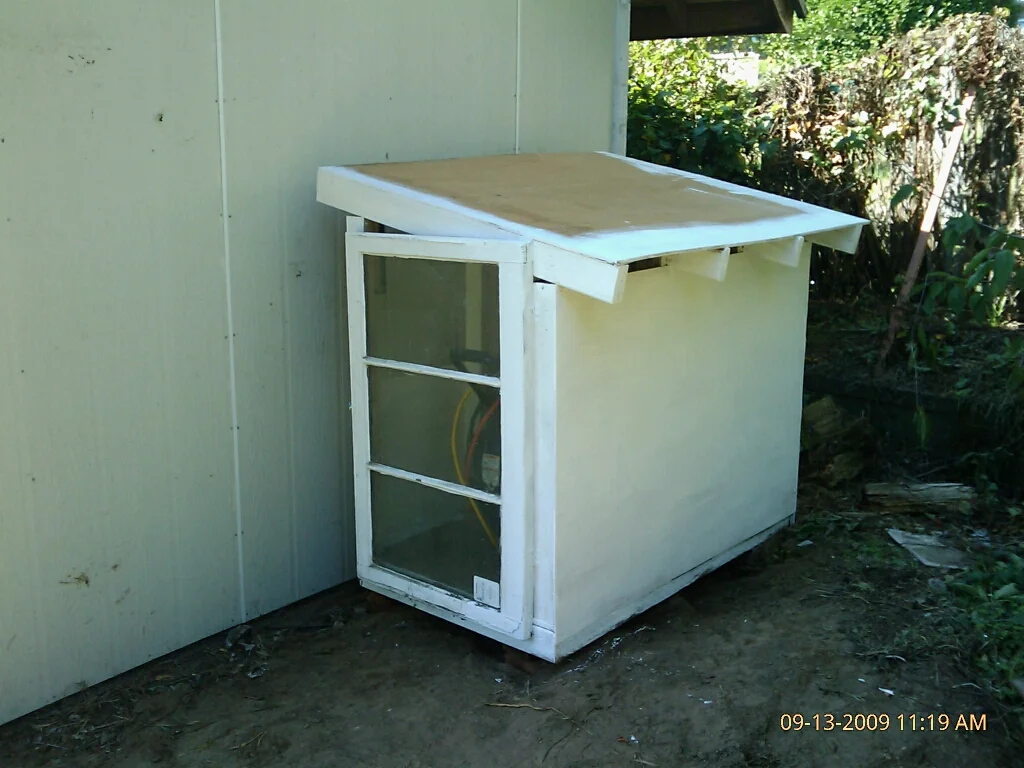 A shed for the air compressor.